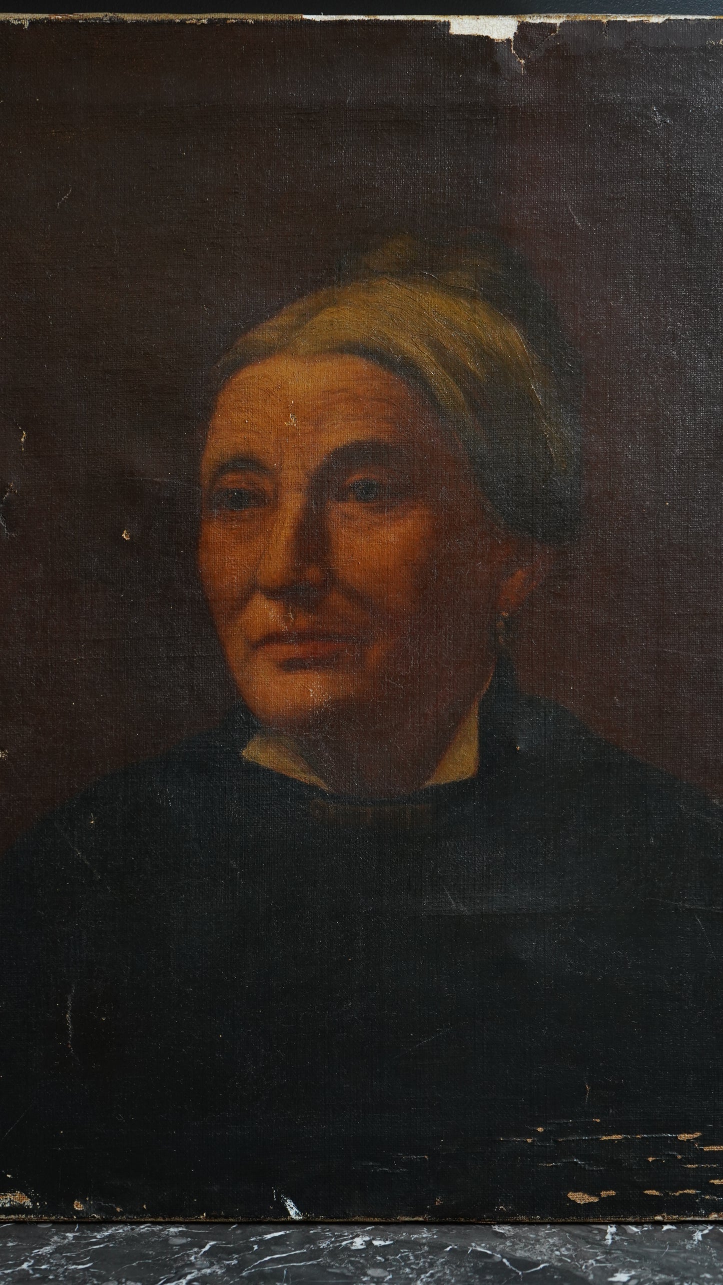 Signed Antique Portrait – 1892 Oil on Canvas, Victorian Woman, 18” x 22”