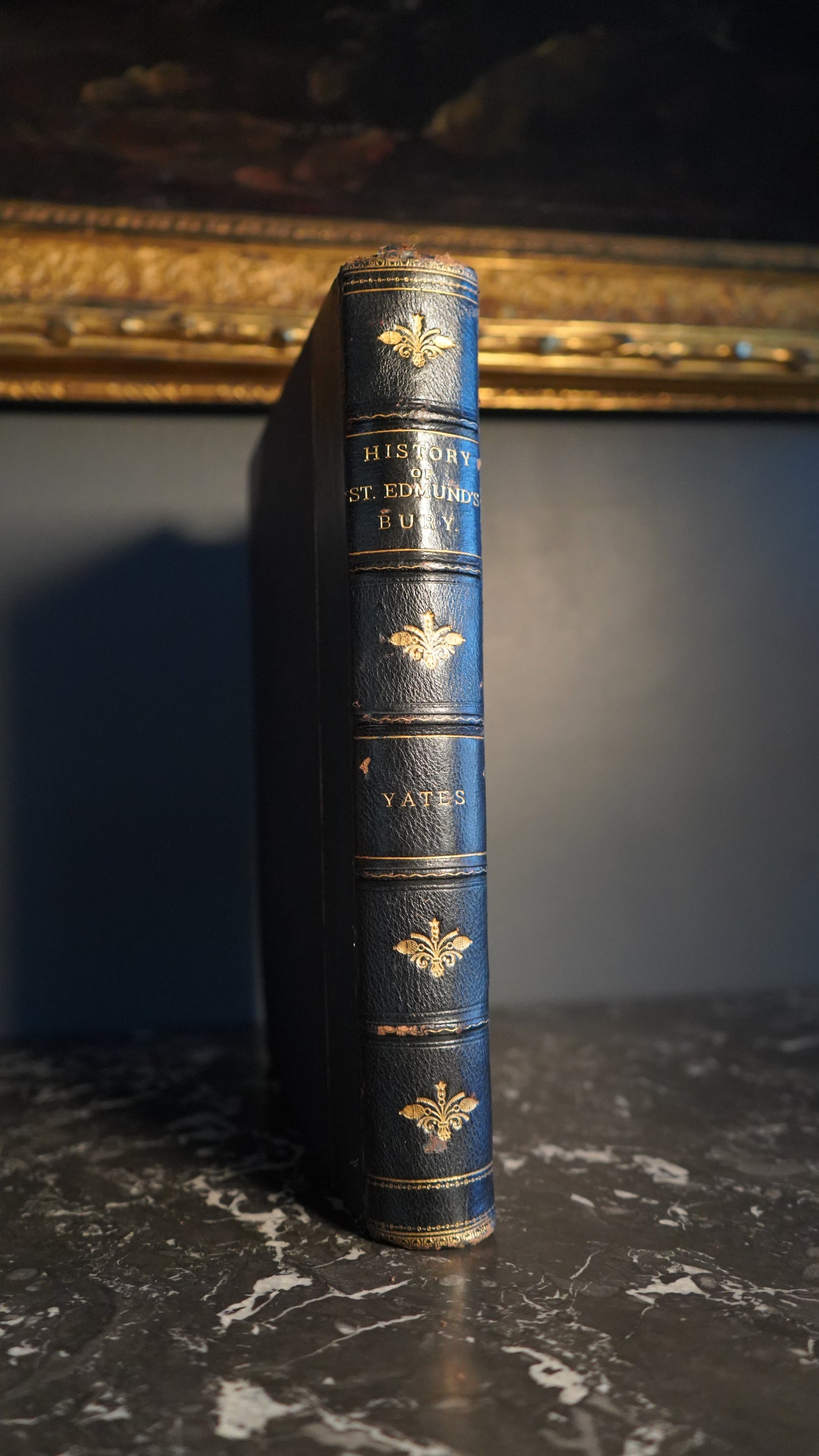1805 "The History and Antiquities of the Abbey of St. Edmund’s Bury" Half Blue Leather Book