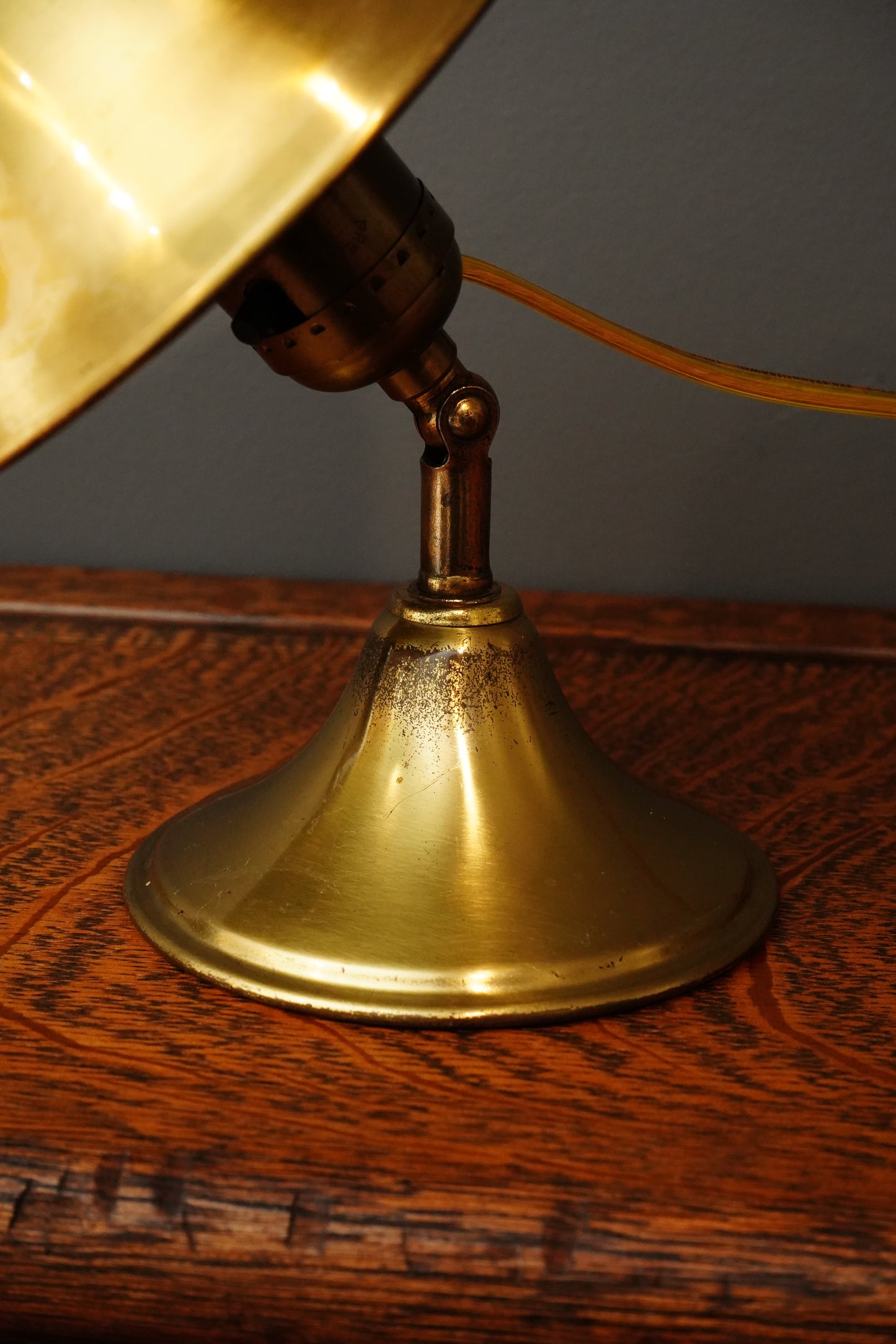 Vintage Brass Adjustable Wall Sconce or Desk Lamp