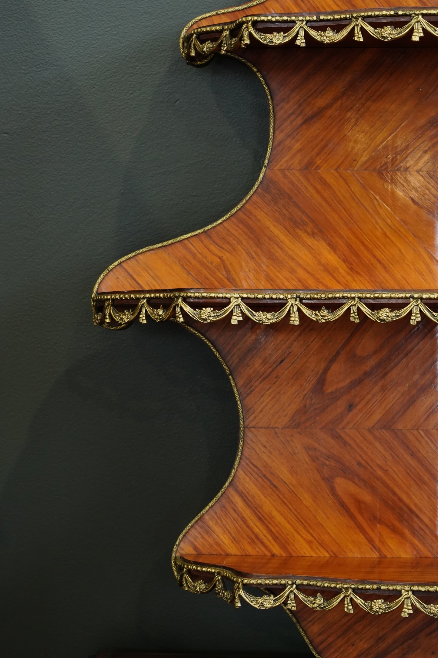 *reserved for Lisa* Antique French Louis XVI Style Wall Shelf Ormolu Mounts c1900