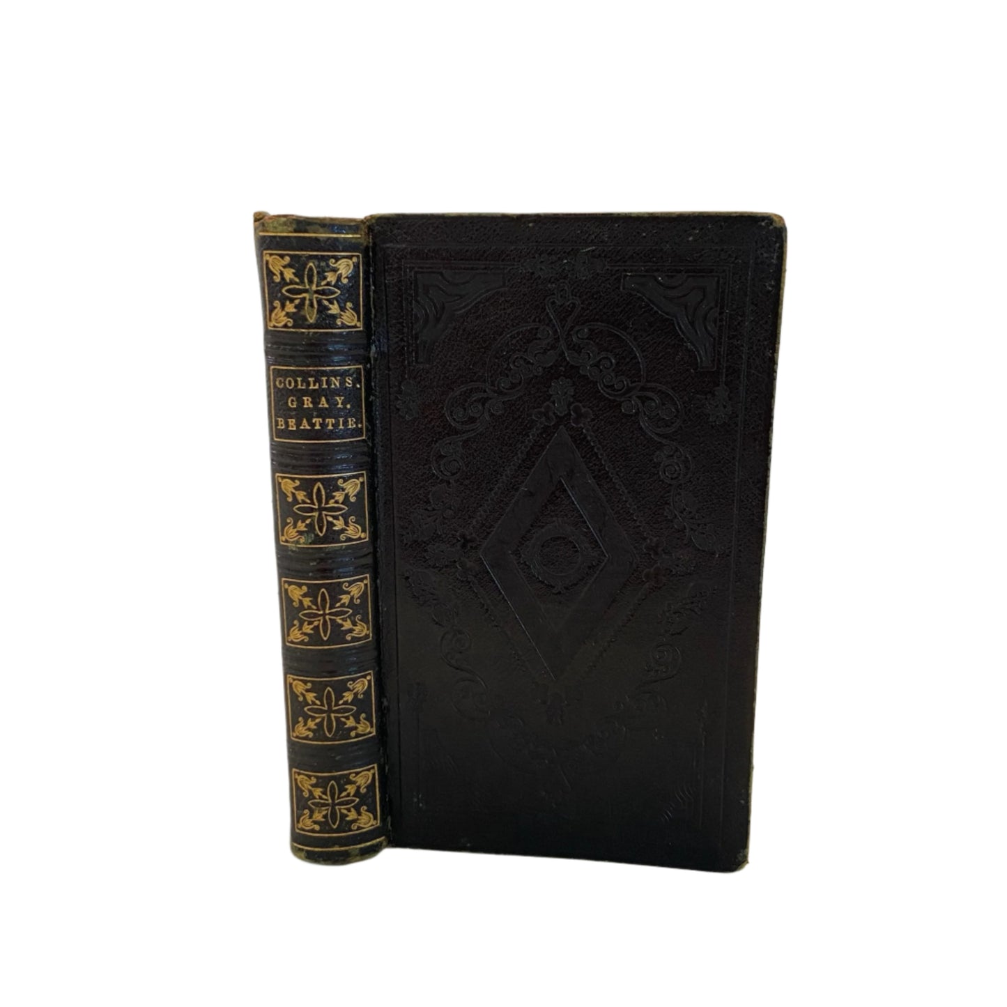 1839 "The Poetical Works of Collins, Gray" Small Full Black Leather Book