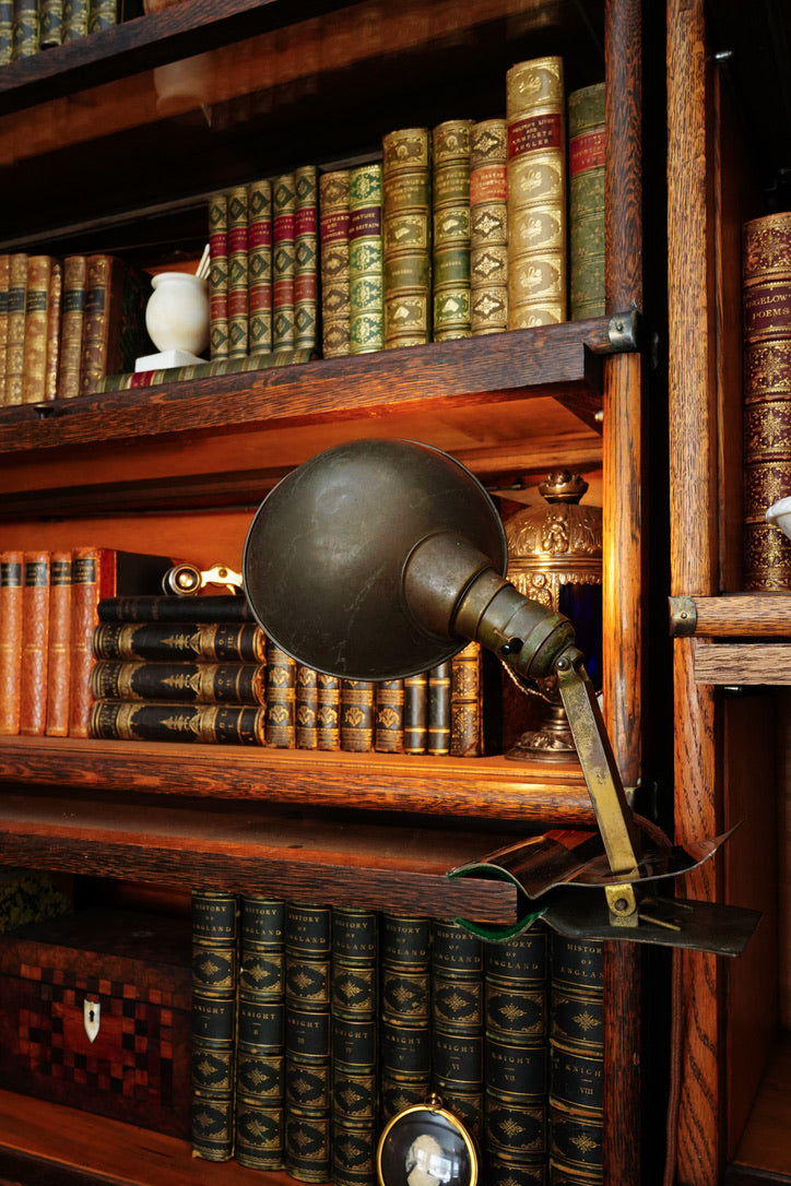 Vintage Brass Industrial Clamp Mount Lamp