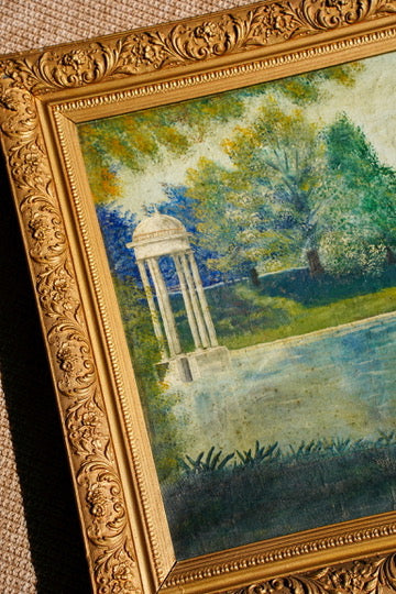 Antique Signed European Country House Oil Painting, Circa 1900