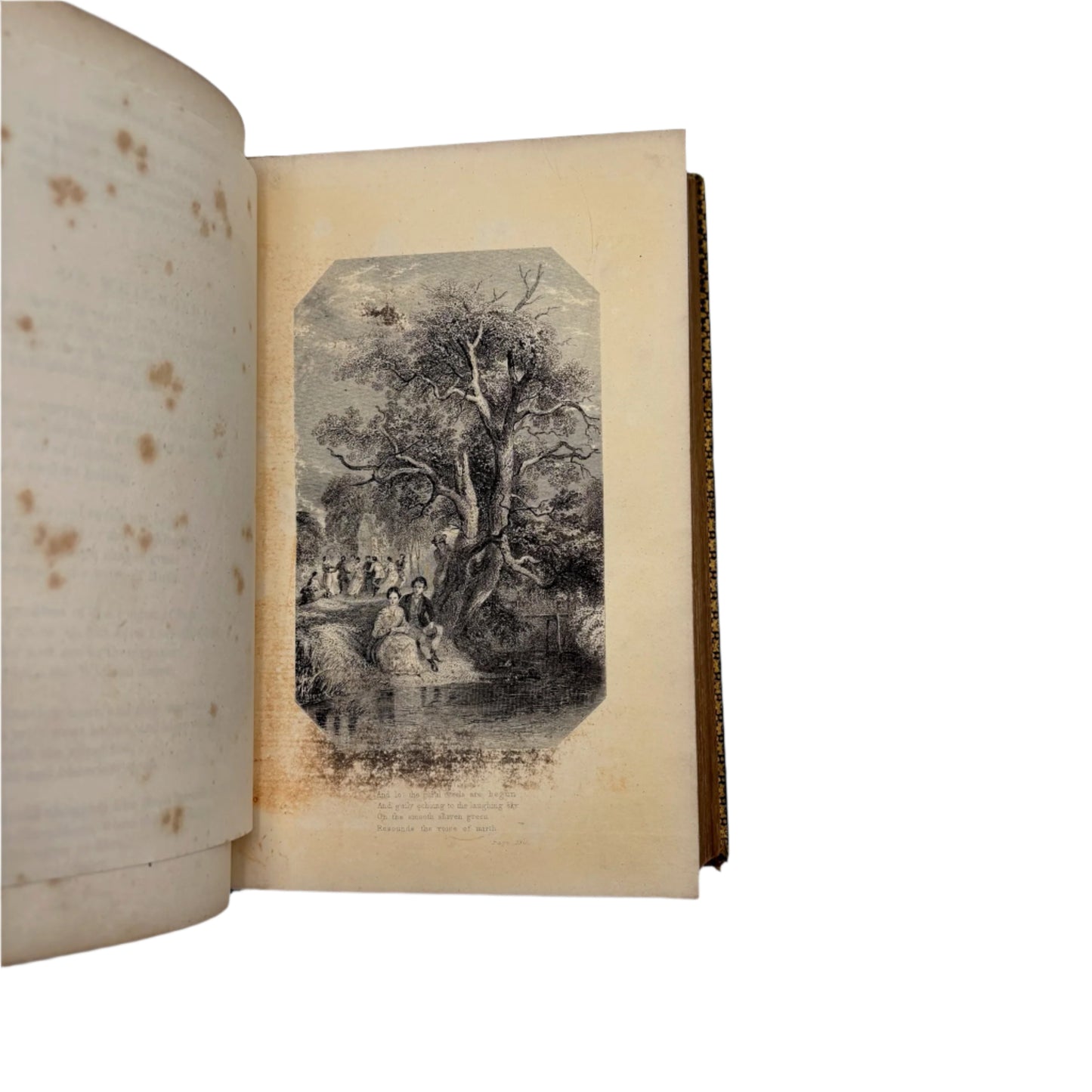 1855 Poetry "Poetical Works of Kirke White and Campbell" Full Dark Green Leather Book