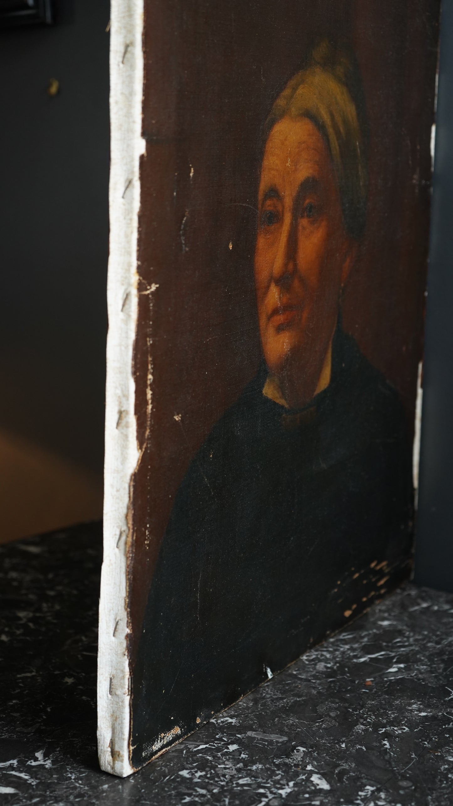 Signed Antique Portrait – 1892 Oil on Canvas, Victorian Woman, 18” x 22”