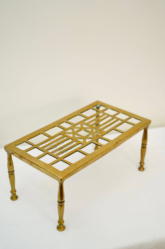 Small Antique English Brass Riser | Trivet