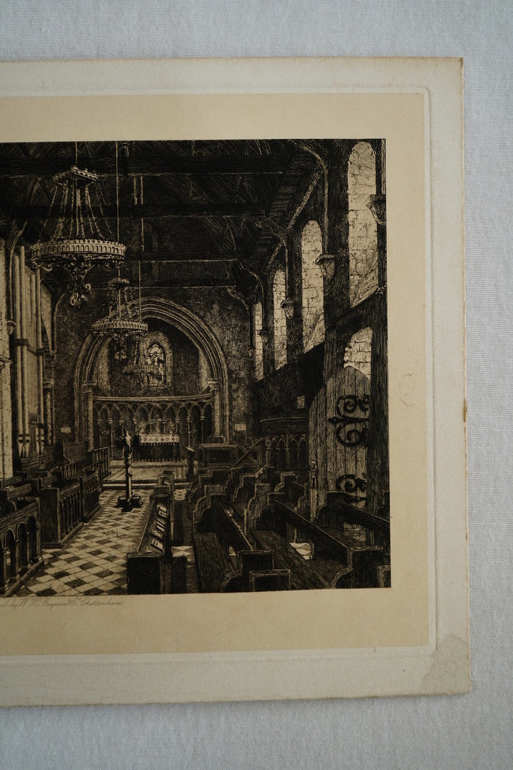 Late 19th Century Etching "The Chapel"