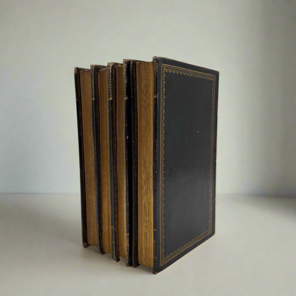 4 Volumes 1815 & 1816"The Antiquarian Itinerary" Full Black Moroccon Leather Book
