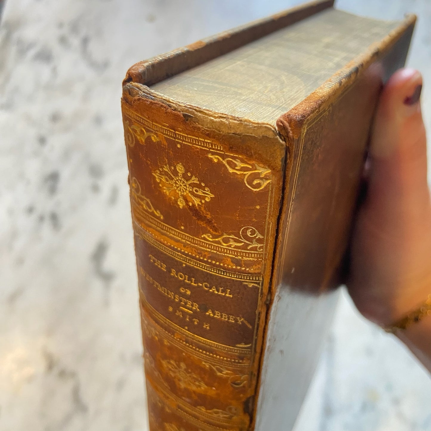 1903 " The Roll-Call of Westminster Abbey " Brown Tree Calf Leather Book