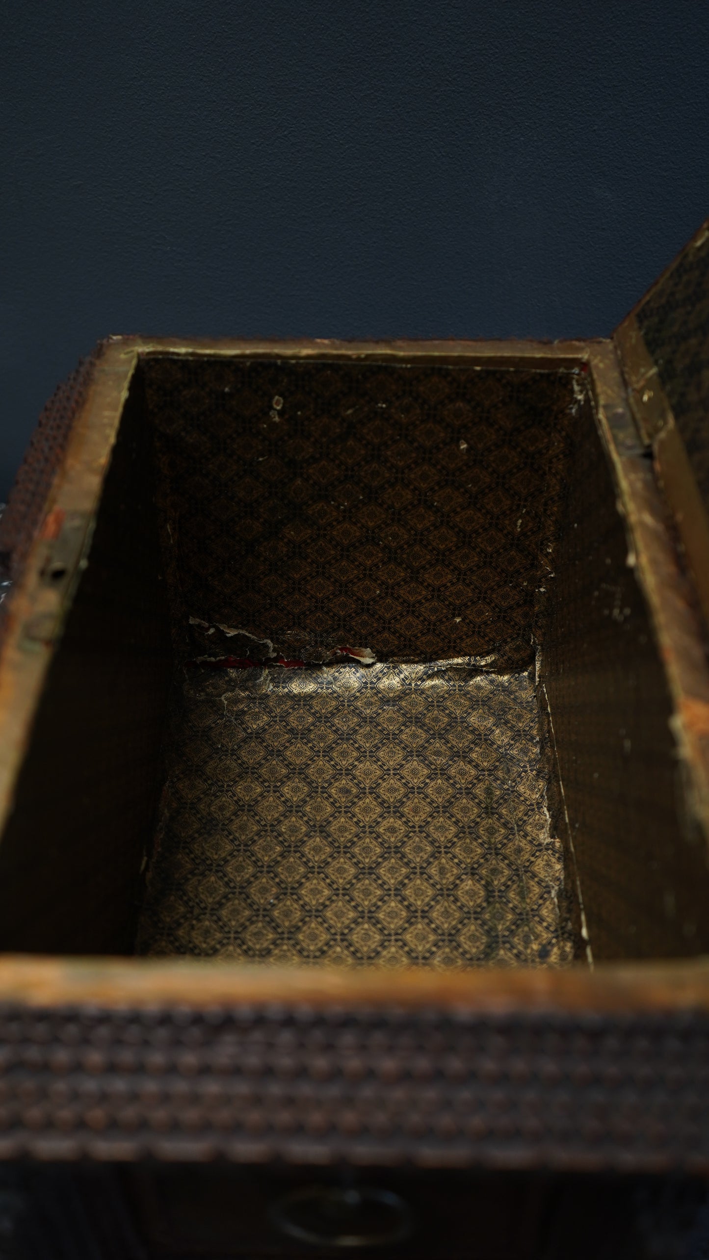 Antique Tramp Art Sewing Box with Drawers and Mirror, Hand-Carved Folk Art Keepsake Chest, Late 19th Century