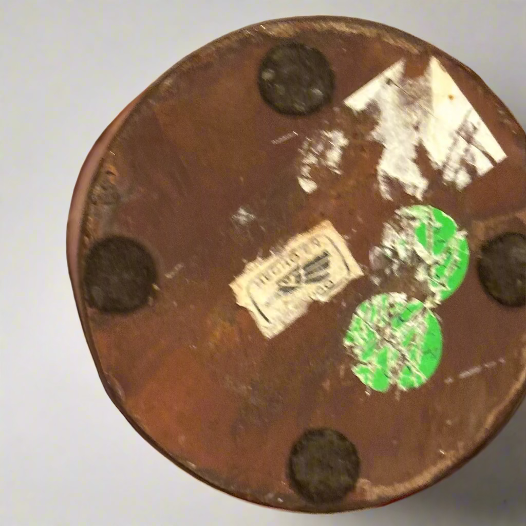 Mid-Century Modern Sculptural Metal Vase | Brutalist Cylinder Form, Painted Patina Finish