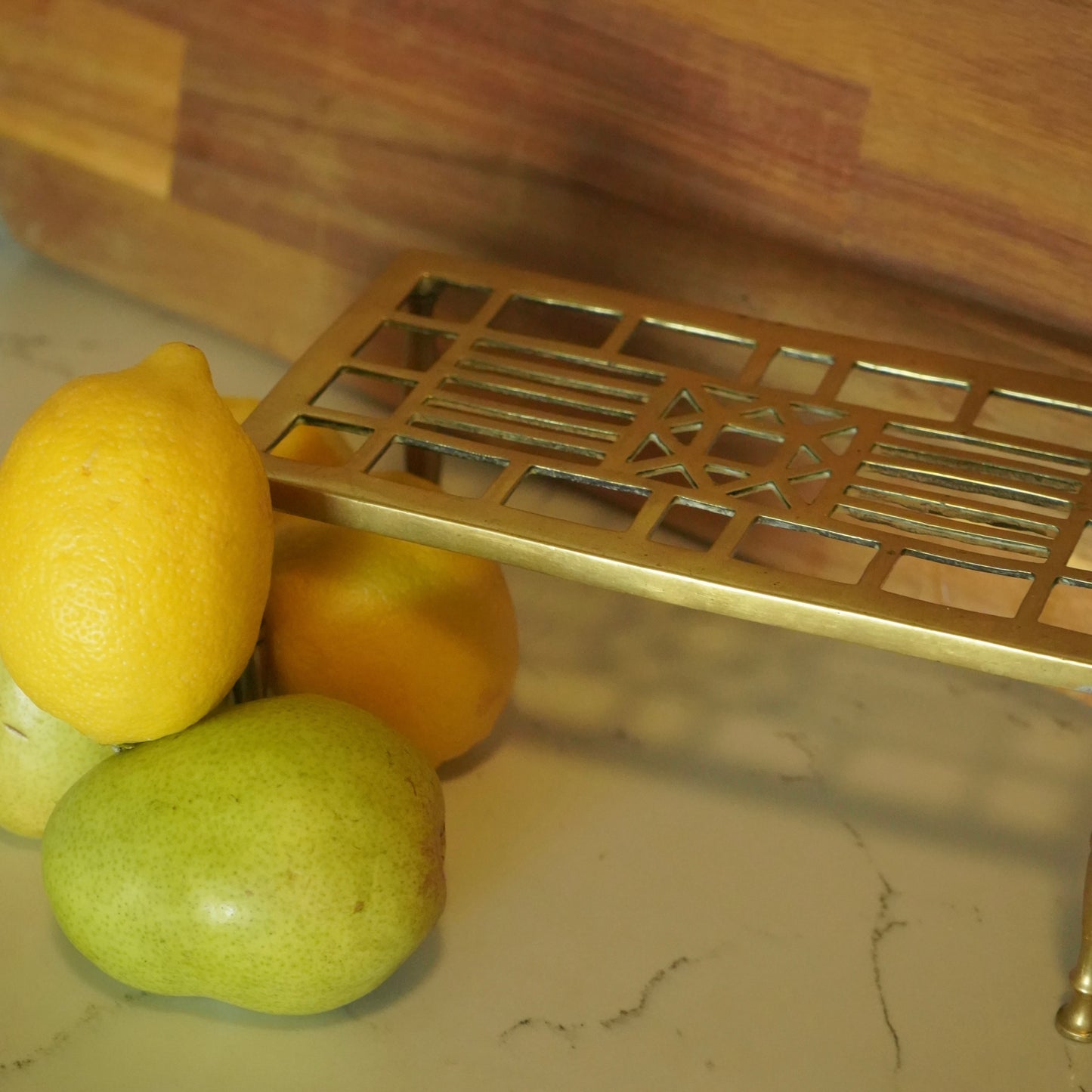 Small Antique English Brass Riser | Trivet