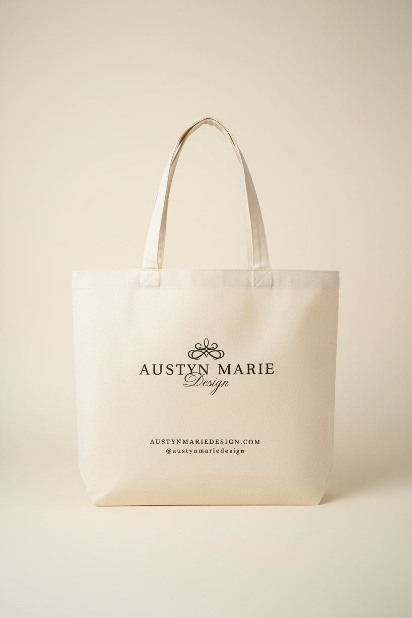 Austyn Marie Design Linen Blend Tote Bag