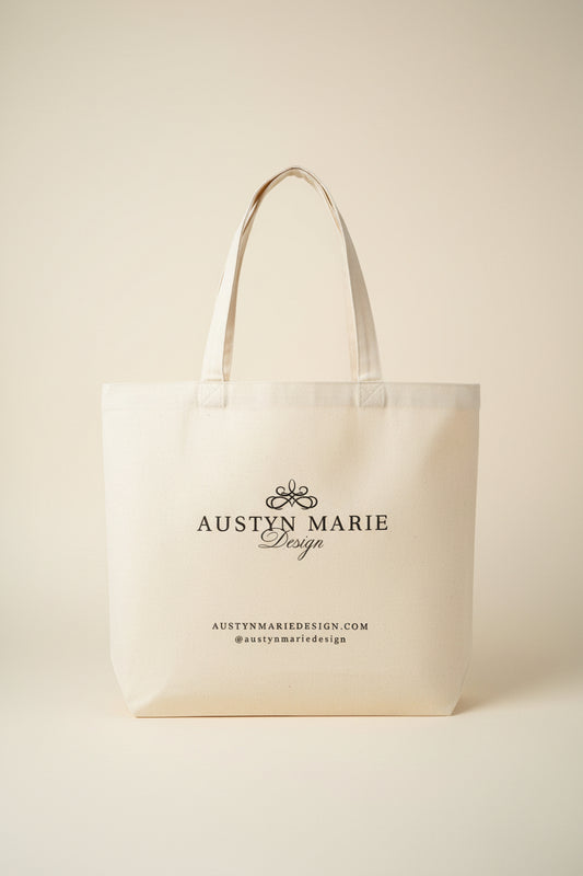Austyn Marie Design Linen Blend Tote Bag