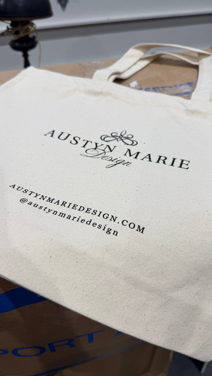 Austyn Marie Design Linen Blend Tote Bag