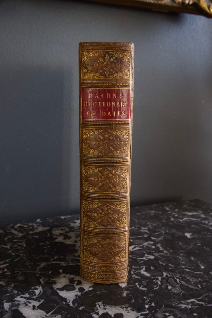 1857 "Haydn’s Dictionary of Dates and Universal Reference" Brown Full Leather Book