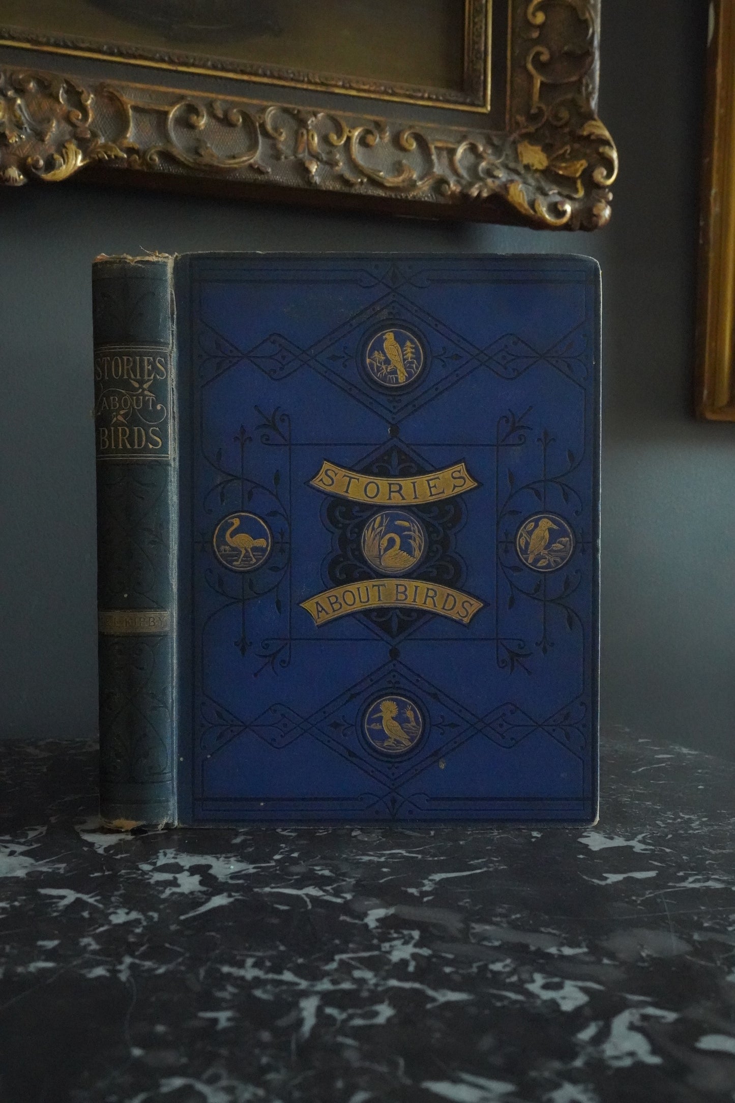 Circa 1870-1880 "Stories About Birds" Dark Blue Cloth Book