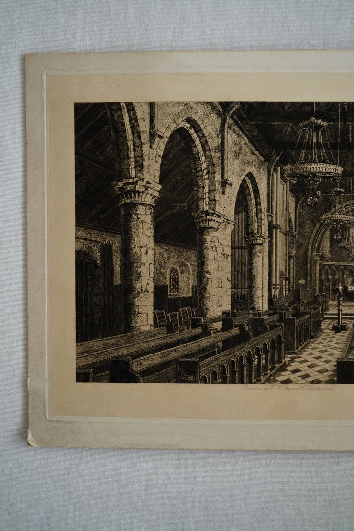 Late 19th Century Etching "The Chapel"