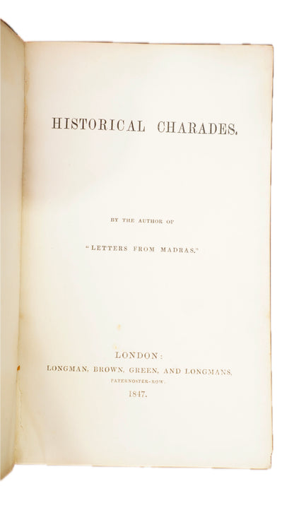 Maitland Historical Charades 1847 Antique Morocco Leather Book