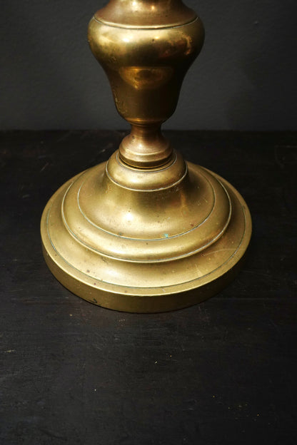 Pair Antique French Solid Brass Candlesticks Louis XVI Style 11 Inch