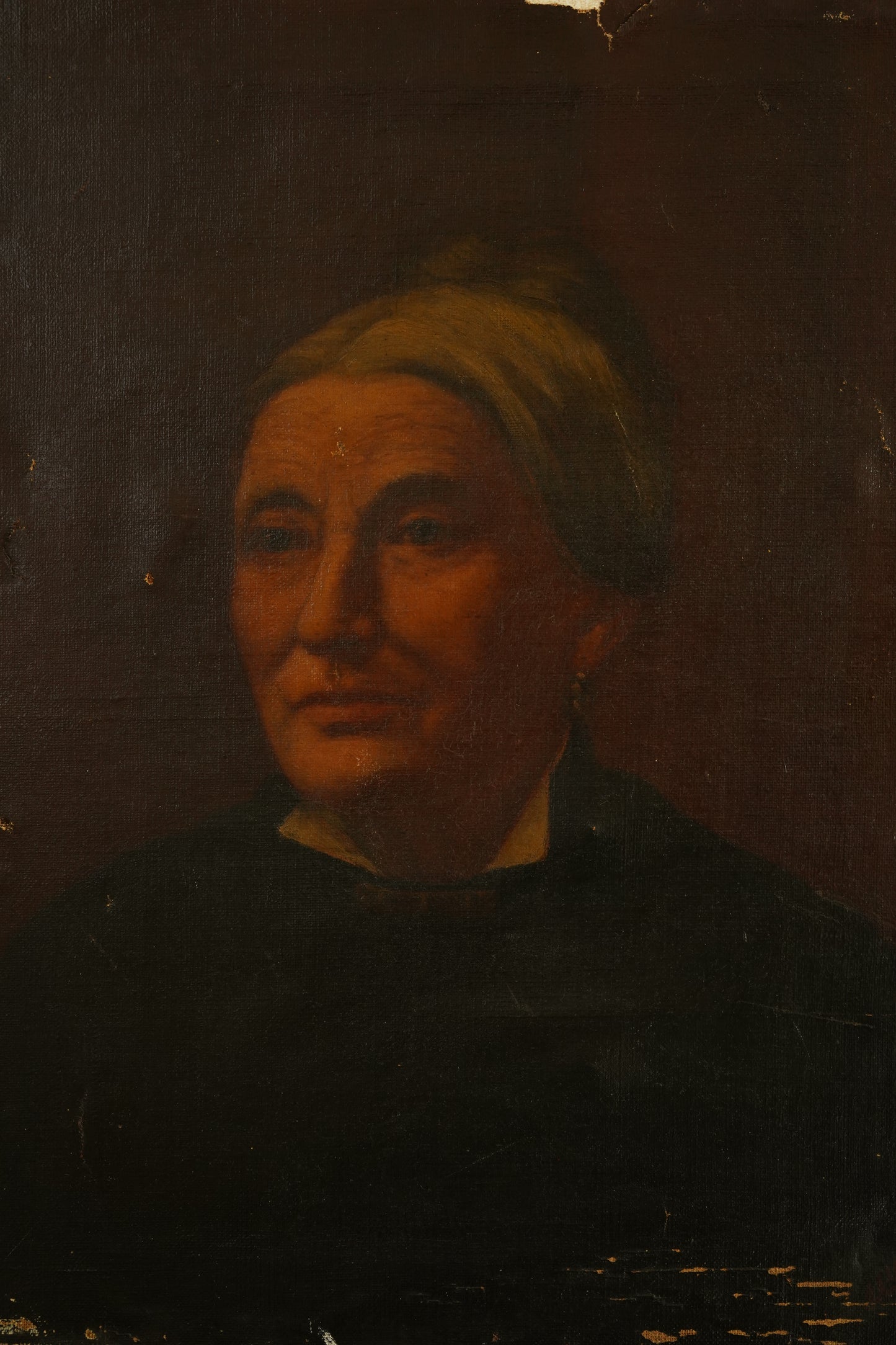 Signed Antique Portrait – 1892 Oil on Canvas, Victorian Woman, 18” x 22”