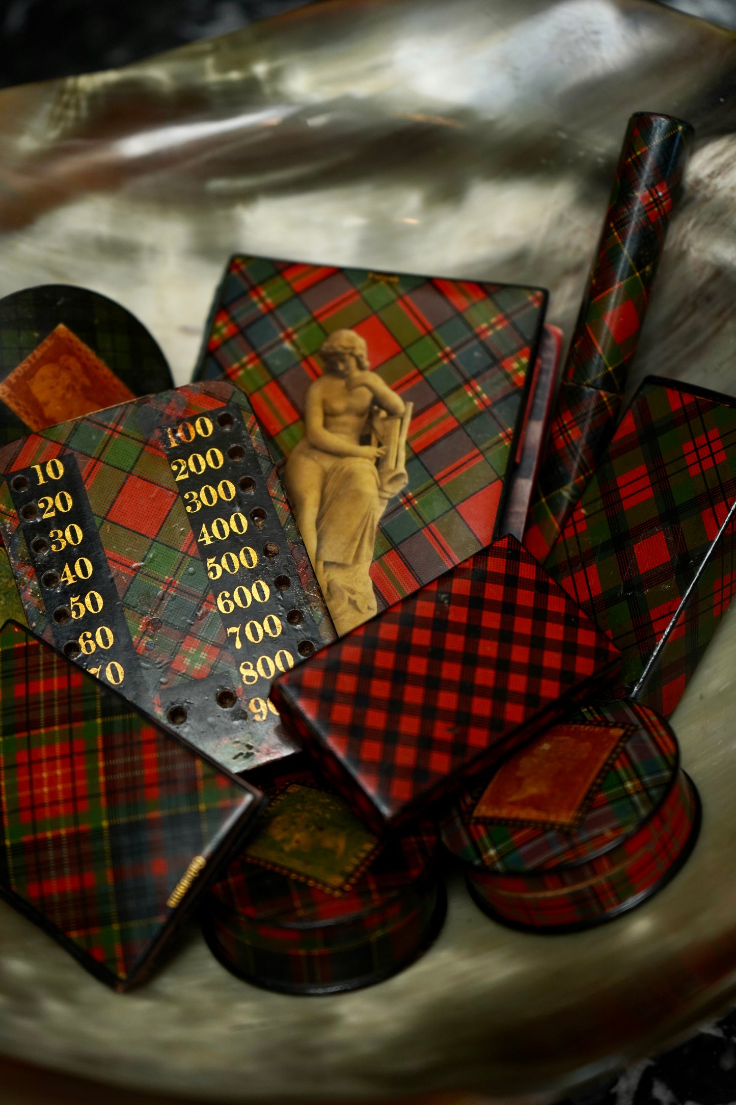 Victorian Scottish Tartanware Aide Memoire Pocket Notebook c. 1860–1880