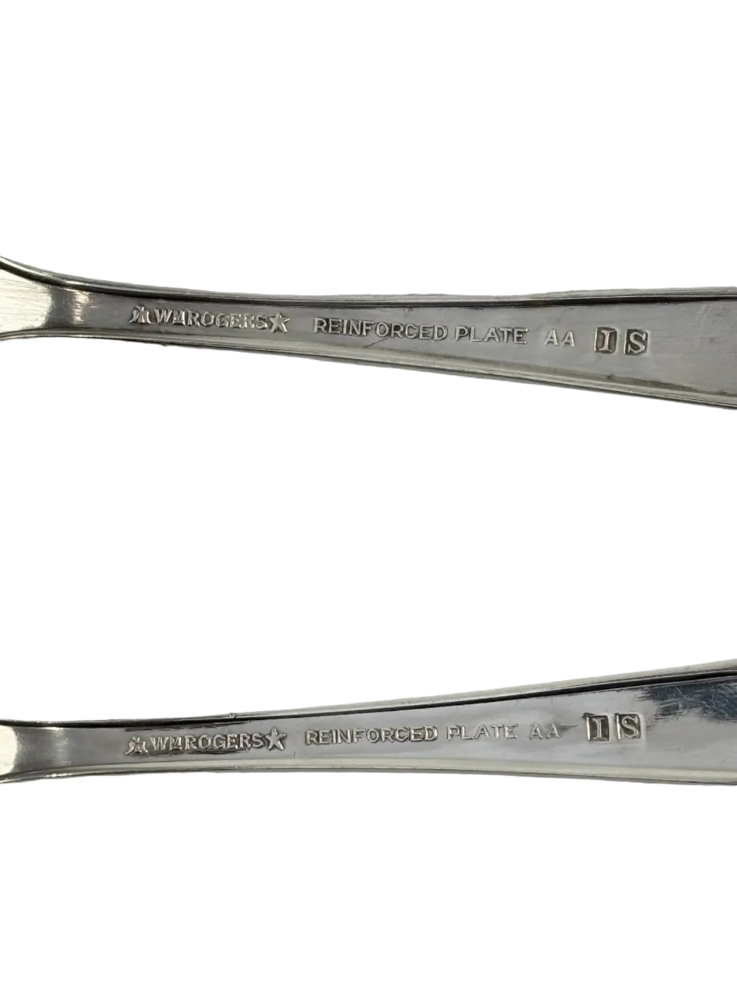 Set of 2 WM Rogers A1 Silver Plate Pierced Serving Spoons