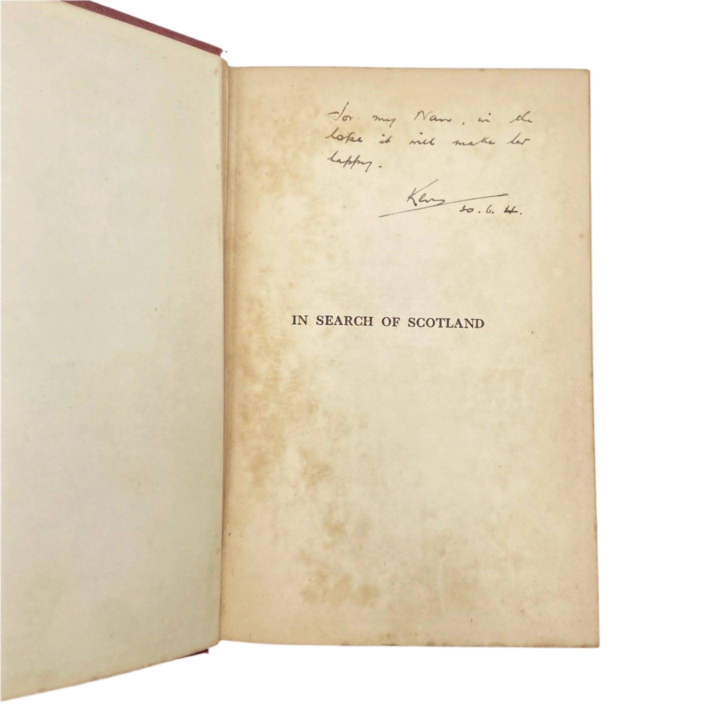 1933 "In Search of Scotland" Red Maroon Cloth Book