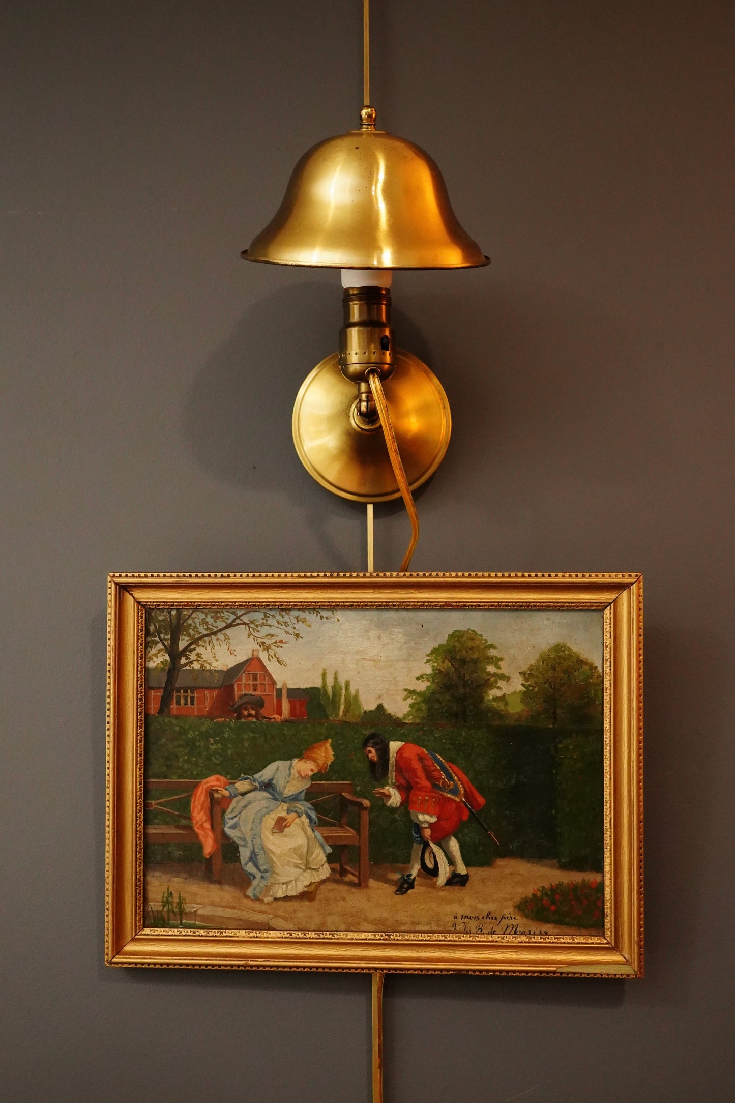 Vintage Brass Adjustable Wall Sconce or Desk Lamp