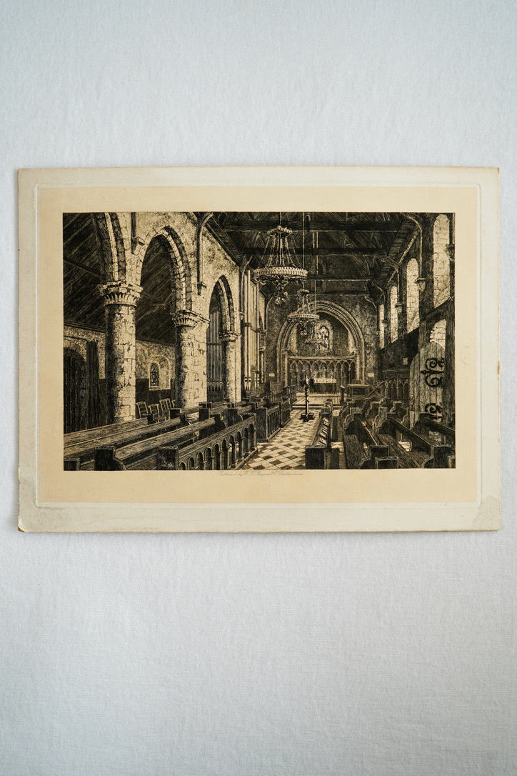 Late 19th Century Etching "The Chapel"