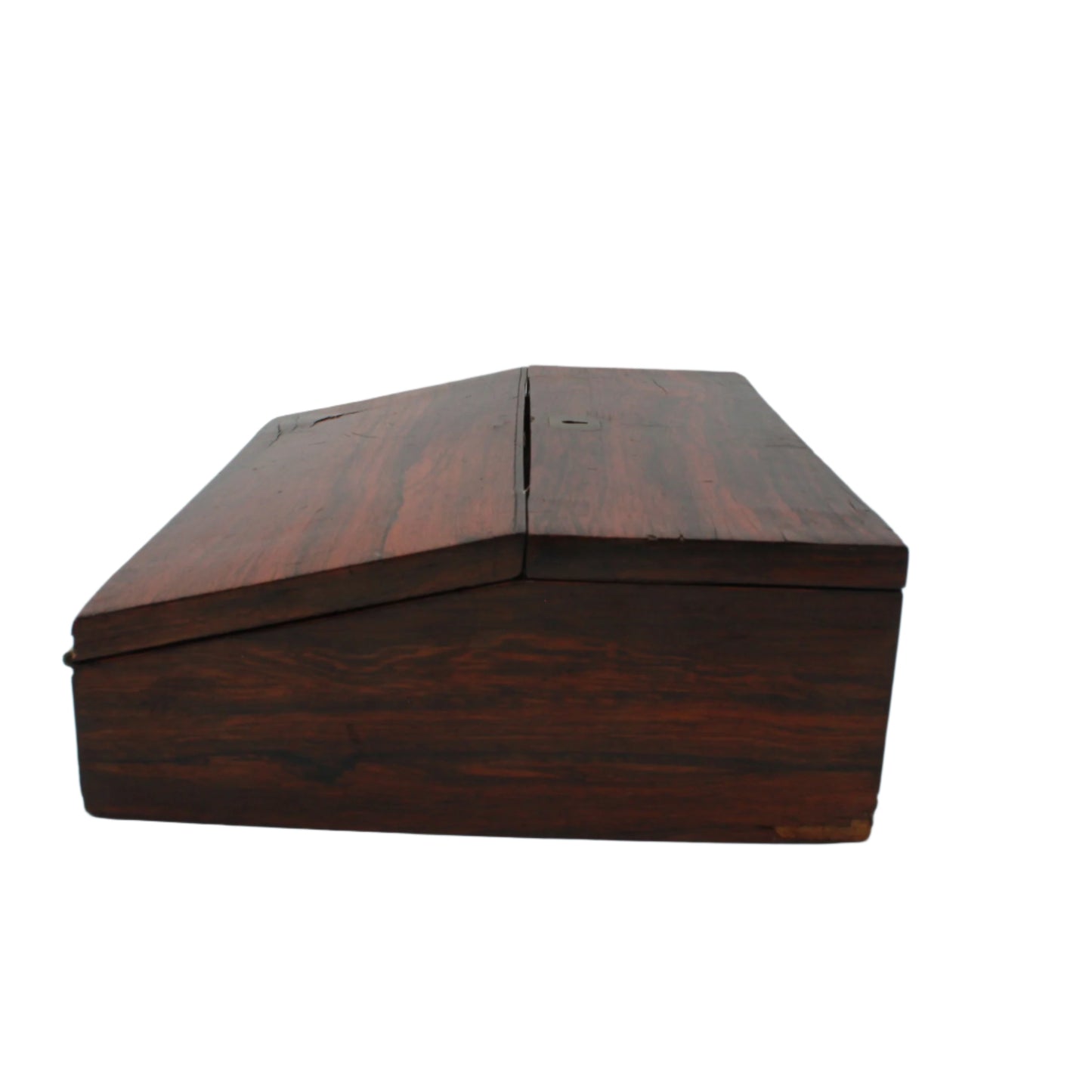 Antique Rosewood Writing Slope with Velvet Writing Surface and Inscriptions, Mid-19th Century