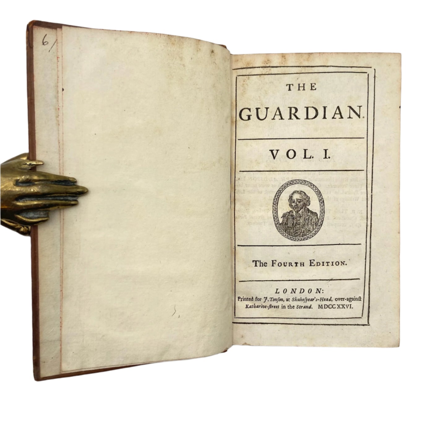 2 Volumes 1726 "The Guardian" Brown Full Leather Books