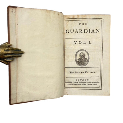 2 Volumes 1726 "The Guardian" Brown Full Leather Books