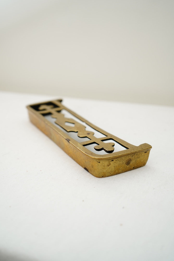 Antique English Mini Brass Riser