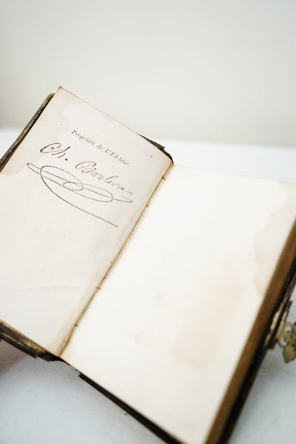 Miniature French Catholic Prayer Book Recueil de Prières Miniature with Clasp and Gilt Edges