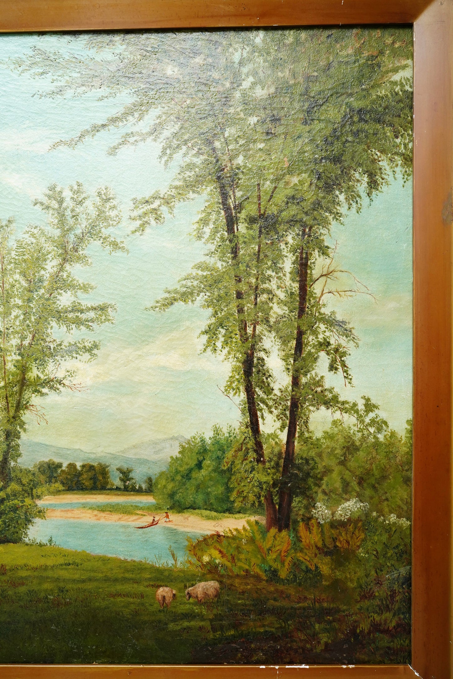 Antique English School Landscape Oil Painting c1860