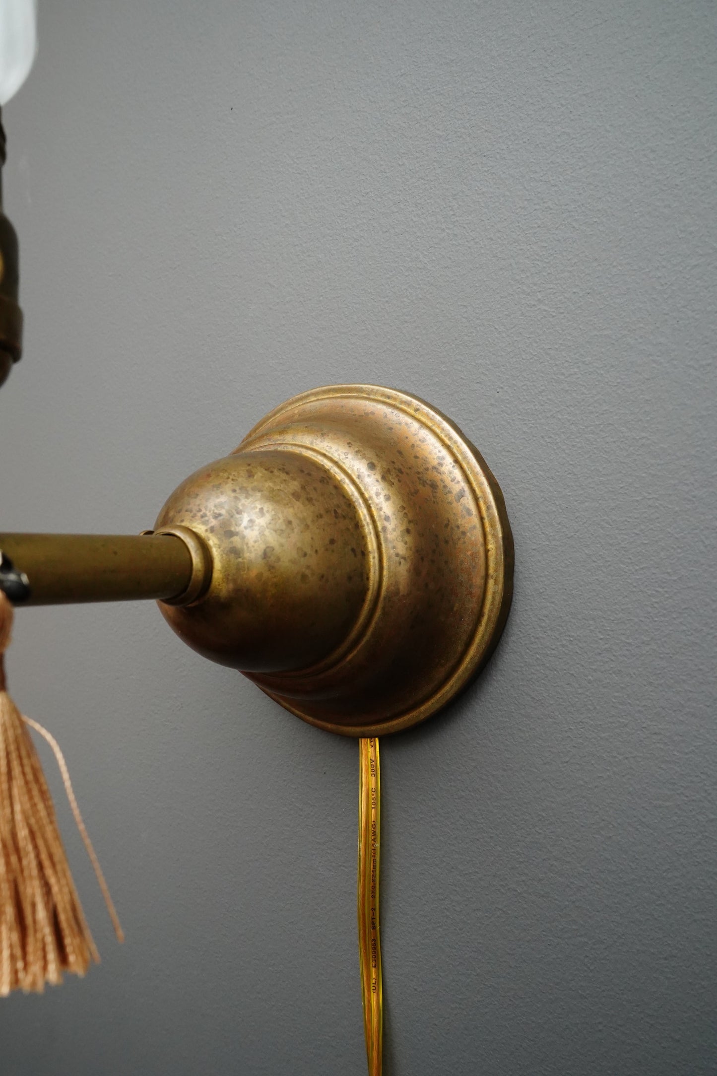 Vintage Brass Plug-In Wall Sconce