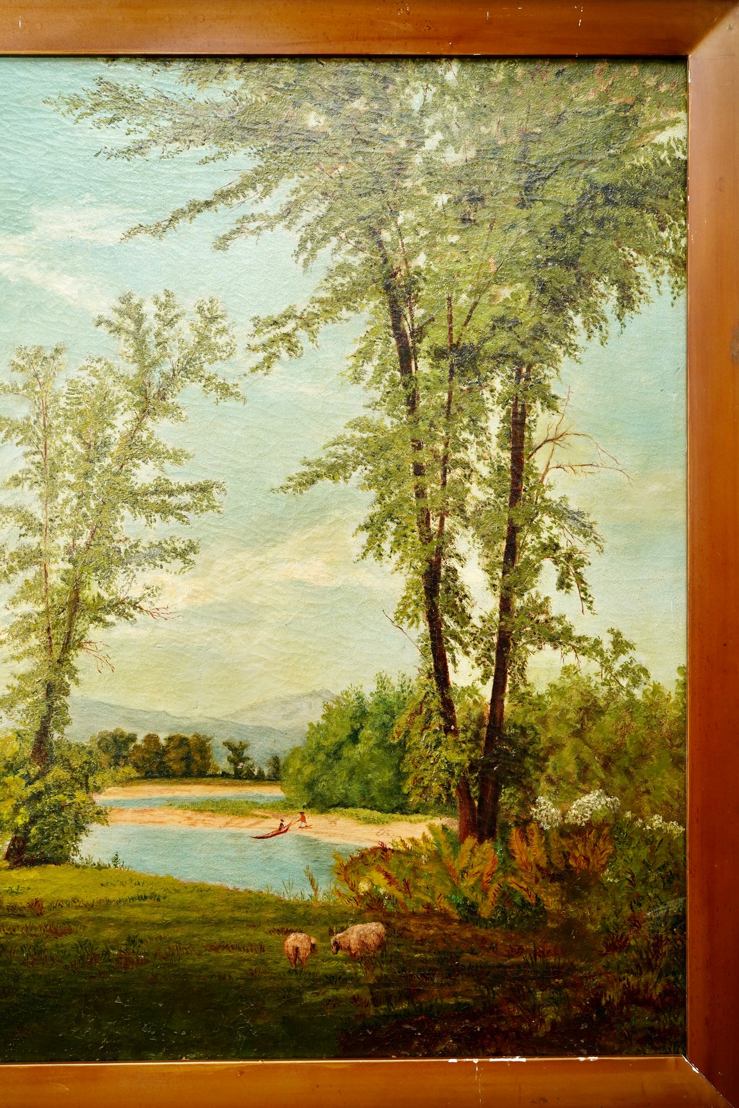 Antique English School Landscape Oil Painting c1860