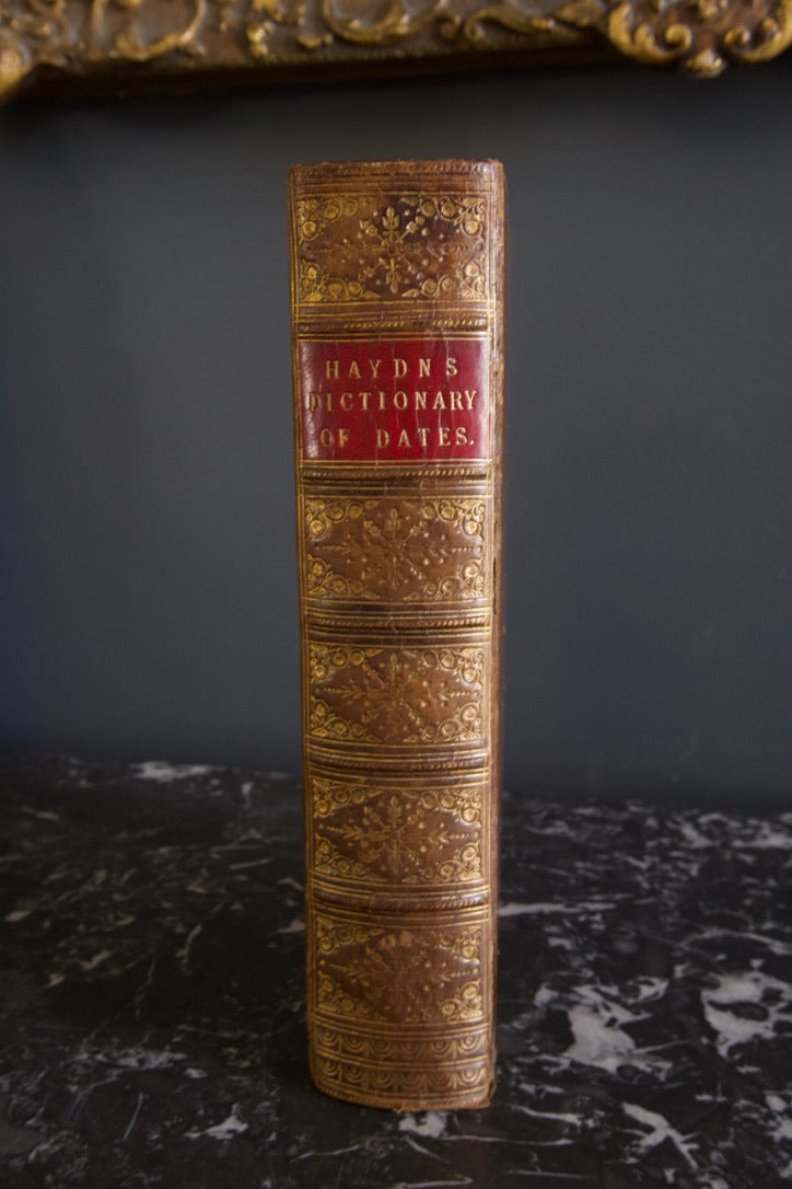 1857 "Haydn’s Dictionary of Dates and Universal Reference" Brown Full Leather Book