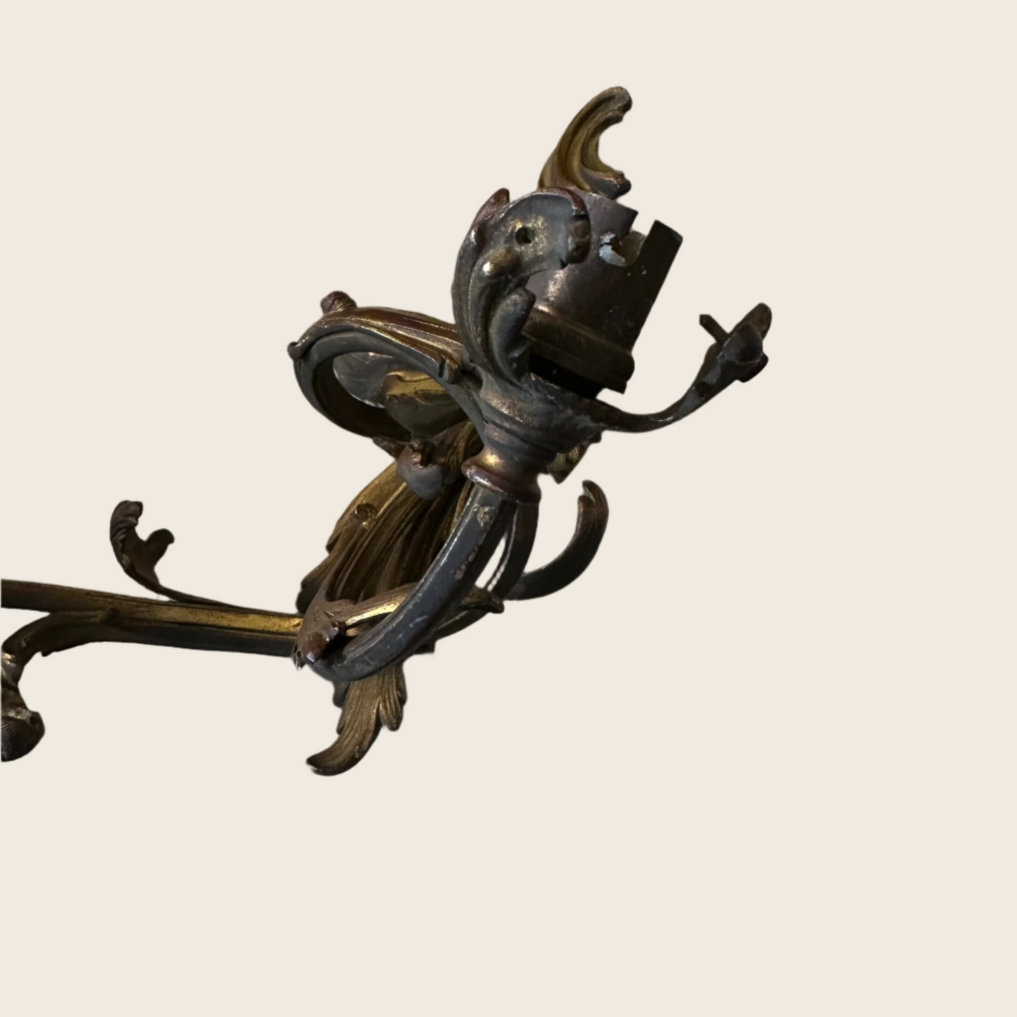 Antique French Rococo Gilt Bronze Wall Sconces (Pair) | Antique French Bronze Wall Lighting