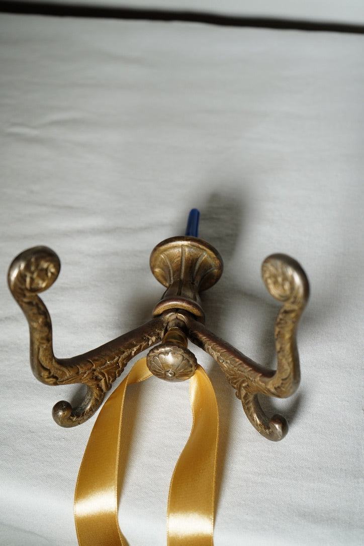 Pair of Antique Gilded Metal Rococo Revival Wall Hooks, c. 1900–1930