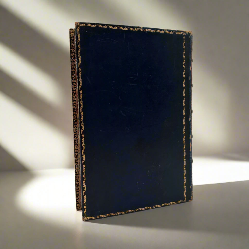 1892 Nature "Wonderful Nests" Blue Full Leather Prize Binding Book, Antique Bird Book