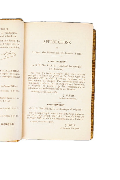 1882 Adrien Sylvain Livre de Piété de la Jeune Fille