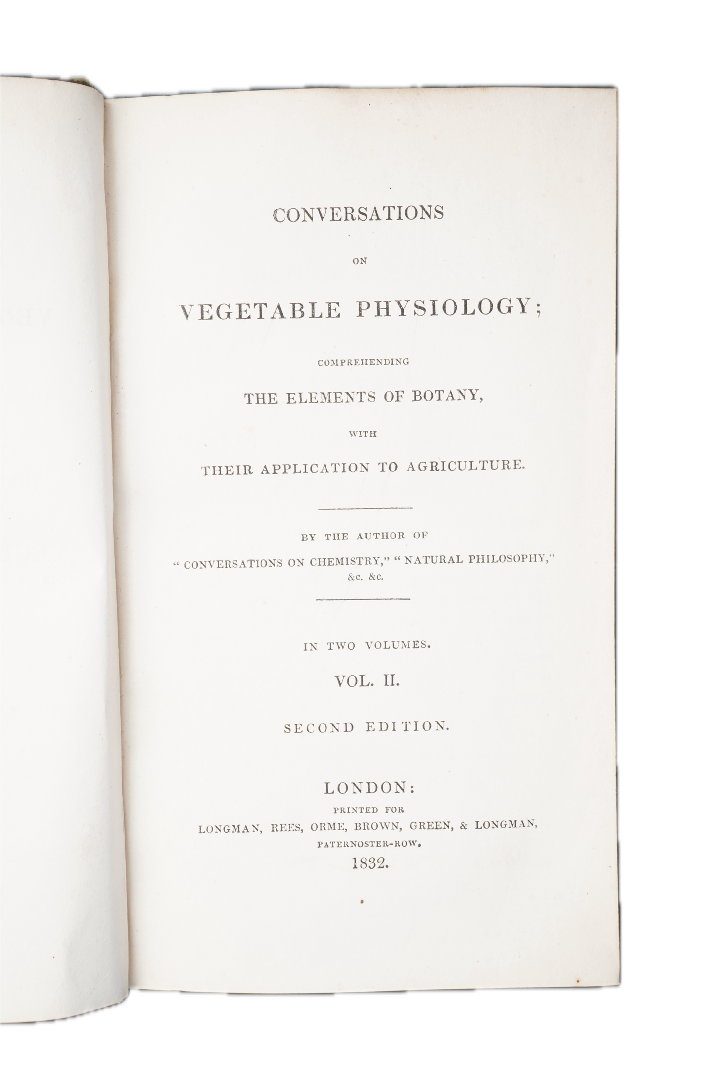 1832 Jane Marcet Conversations on Vegetable Physiology 2 Vol Set