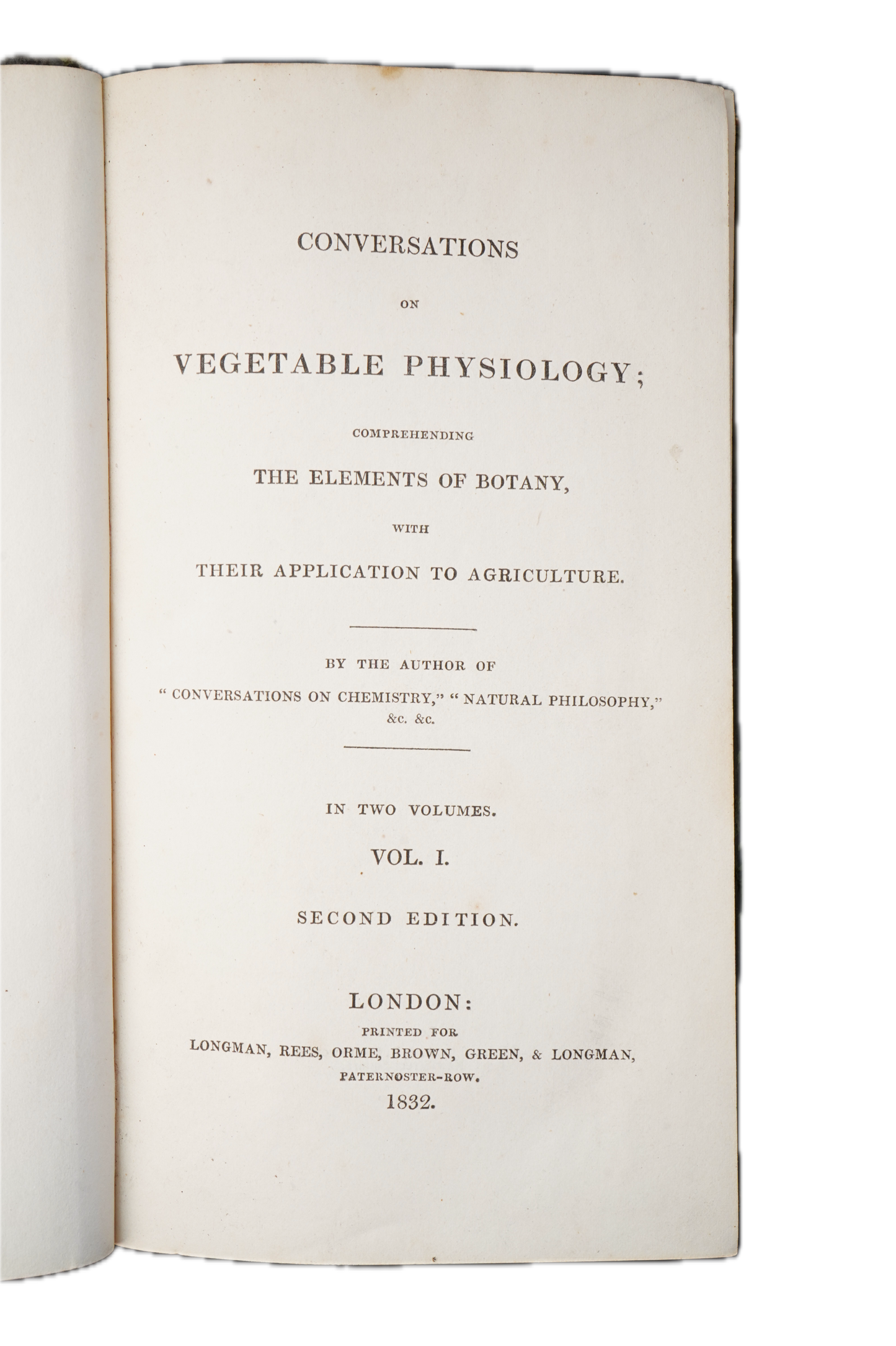 1832 Jane Marcet Conversations on Vegetable Physiology 2 Vol Set