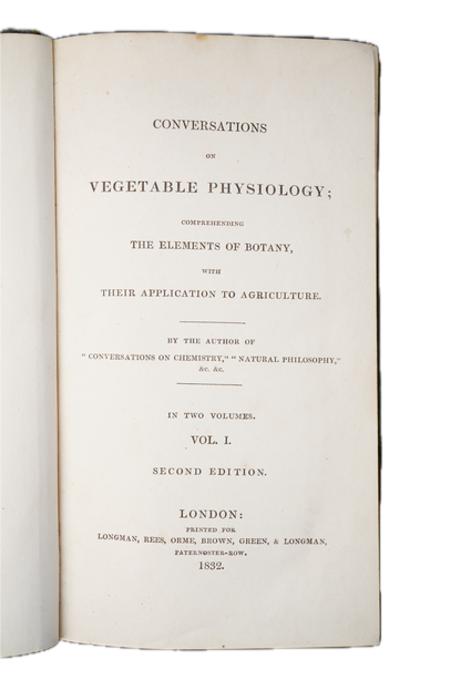 1832 Jane Marcet Conversations on Vegetable Physiology 2 Vol Set