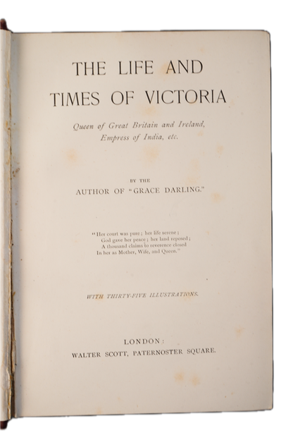 Queen Victoria Life and Times Gilt Decorated Cloth