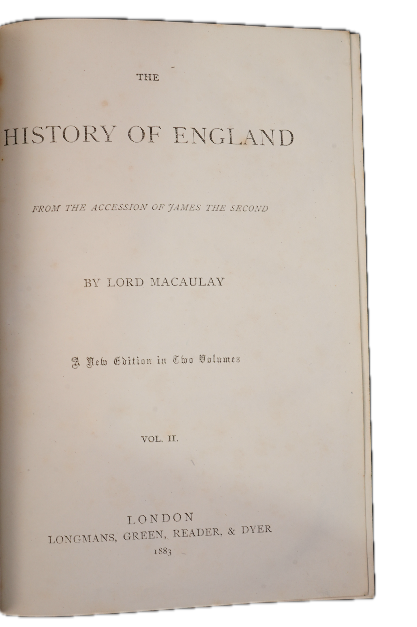 1883 Macaulay History of England 2 Vols