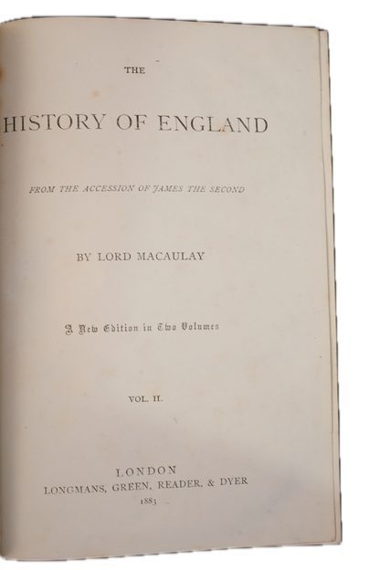 1883 Macaulay History of England 2 Vols