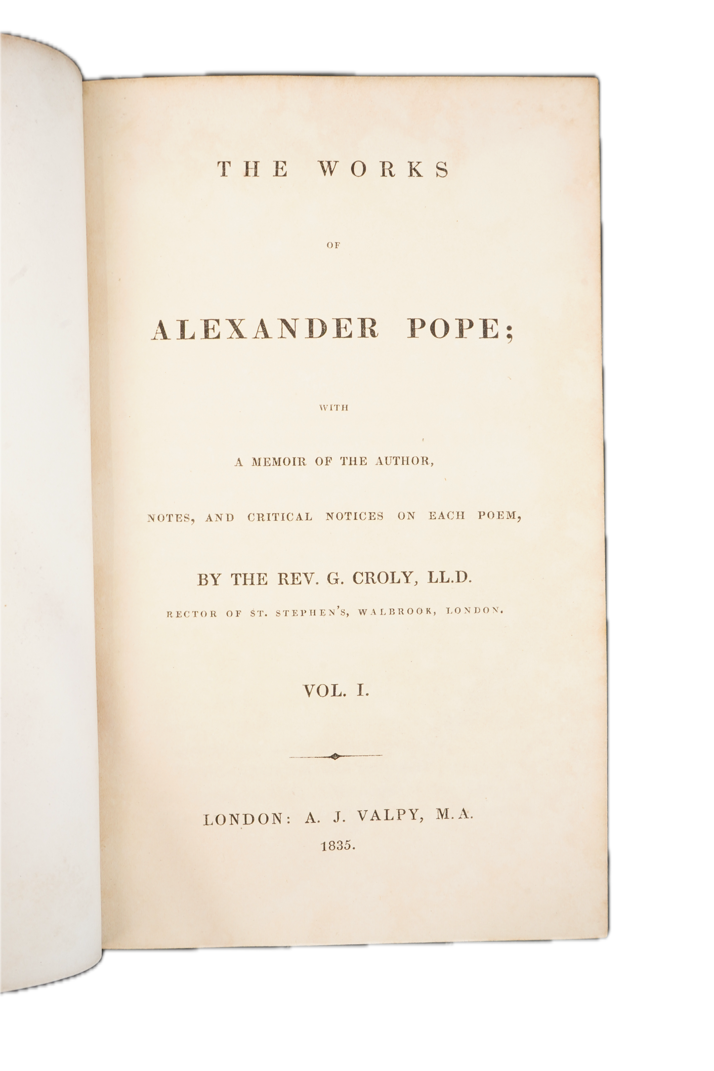 1835 Alexander Pope Works Vols I & III